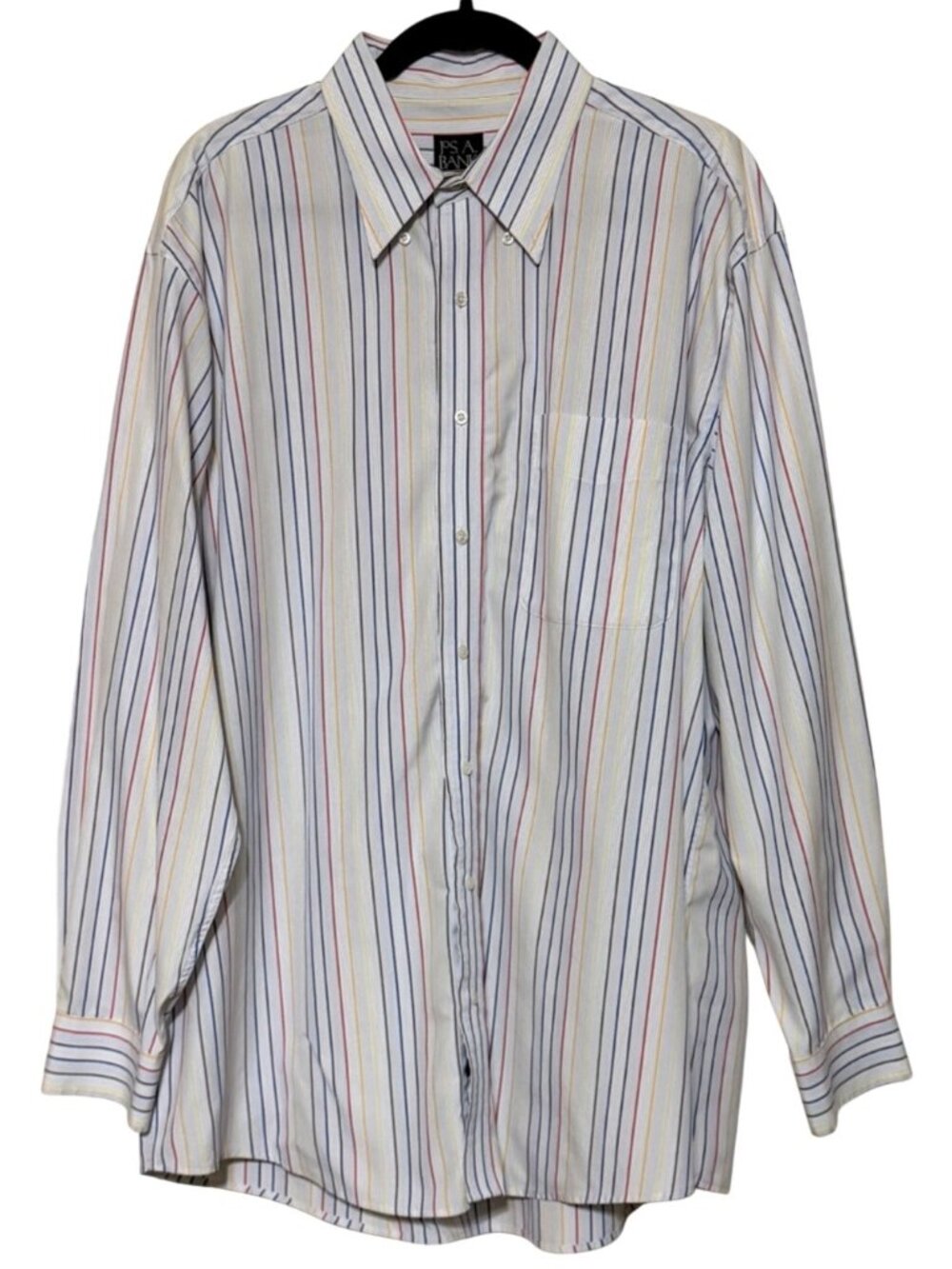 Jos. A. Bank Multicolored Stripe Long-Sleeve Button-Up Dress Shirt Men's Size XL